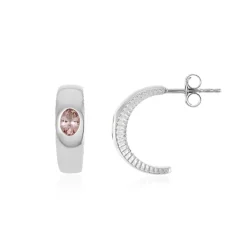 Pinkfarbener Turmalin-Silberohrringe (SAELOCANA)