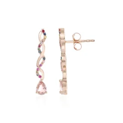 Pinkfarbener Turmalin-Silberohrringe (SAELOCANA)