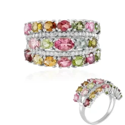 Pinkfarbener Turmalin-Silberring