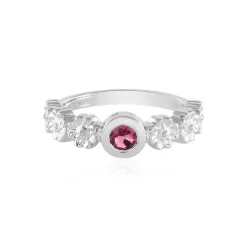 Pinkfarbener Turmalin-Silberring