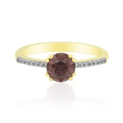 Pinkfarbener Zirkon-Goldring