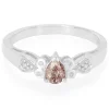 Pinkfarbener Zirkon-Silberring