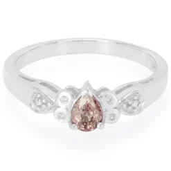 Pinkfarbener Zirkon-Silberring