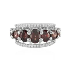 Pinkfarbener Zirkon-Silberring