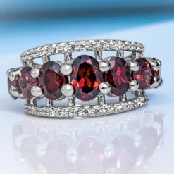 Pinkfarbener Zirkon-Silberring