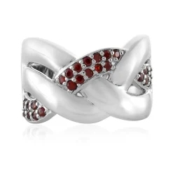 Pinkfarbener Zirkon-Silberring