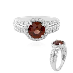 Pinkfarbener Zirkon-Silberring