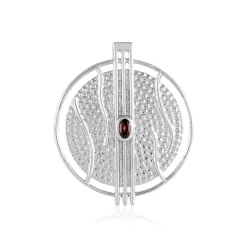 Pinkfarbener Zirkon-Silberanhänger