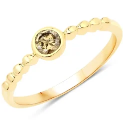 PK Schokoladen-Brillant-Silberring