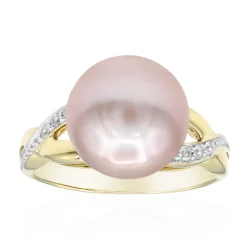 Purpurfarbene Ming-Perlen-Silberring (TPC)