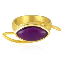 Purpurfarbener Chalzedon-Silberring