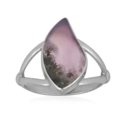 Purpurfarbener Chalzedon-Silberring (Bali Barong)