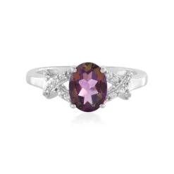 Purpurfarbener Mystik-Topas-Silberring