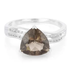 Rauchquarz-Silberring