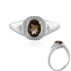 Rauchquarz-Silberring