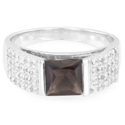 Rauchquarz-Silberring