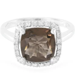 Rauchquarz-Silberring