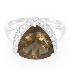 Rauchquarz-Silberring