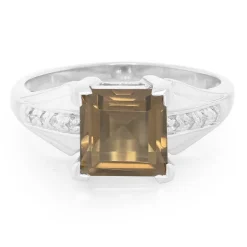 Rauchquarz-Silberring