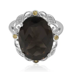 Rauchquarz-Silberring