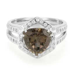 Rauchquarz-Silberring