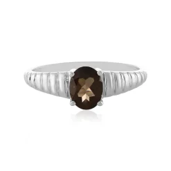 Rauchquarz-Silberring