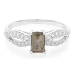 Rauchquarz-Silberring