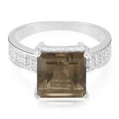 Rauchquarz-Silberring