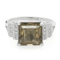 Rauchquarz-Silberring