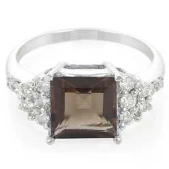 Rauchquarz-Silberring