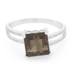 Rauchquarz-Silberring