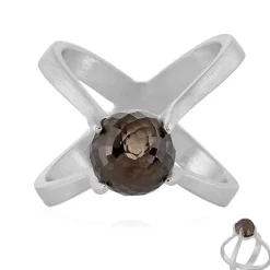 Rauchquarz-Silberring