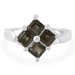 Rauchquarz-Silberring