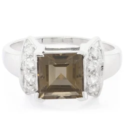 Rauchquarz-Silberring