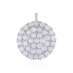 Regenbogen-Mondstein-Silberanhänger