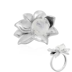 Regenbogen-Mondstein-Silberring (SAELOCANA)