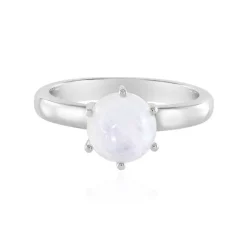 Regenbogen-Mondstein-Silberring