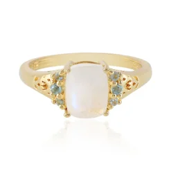 Regenbogen-Mondstein-Silberring