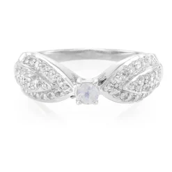 Regenbogen-Mondstein-Silberring