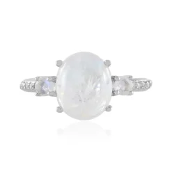 Regenbogen-Mondstein-Silberring