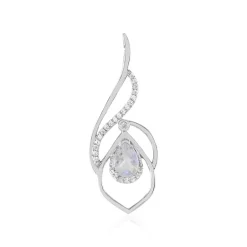 Regenbogen-Mondstein-Silberanhänger