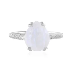 Regenbogen-Mondstein-Silberring