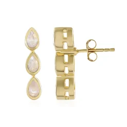 Regenbogen-Mondstein-Silberohrringe