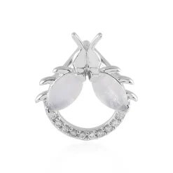 Regenbogen-Mondstein-Silberanhänger