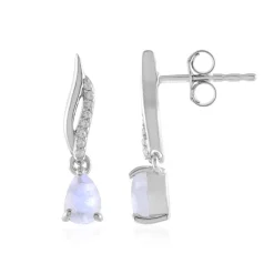 Regenbogen-Mondstein-Silberohrringe