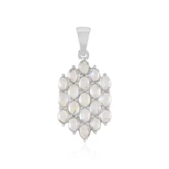 Regenbogen-Mondstein-Silberanhänger