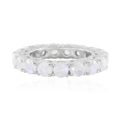 Regenbogen-Mondstein-Silberring