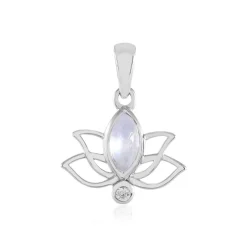 Regenbogen-Mondstein-Silberanhänger