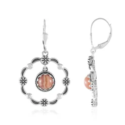 Rhodochrosit-Silberohrringe (Desert Chic)