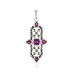 Rhodolith-Silberanhänger